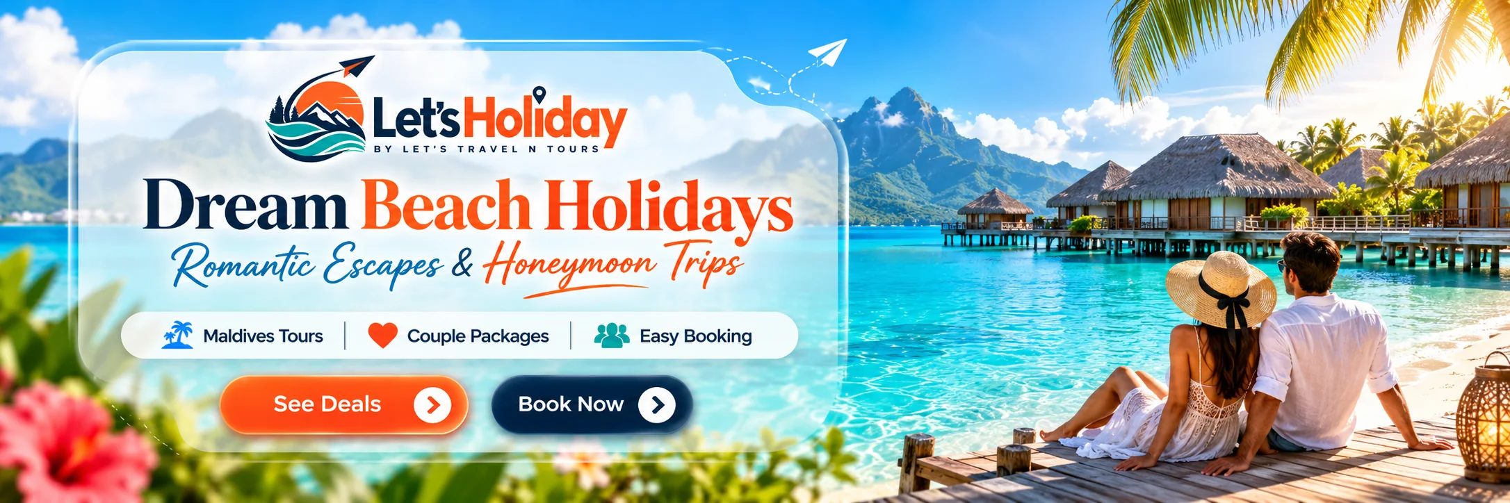 Dream beach holidays: tropical island resort and honeymoon travel